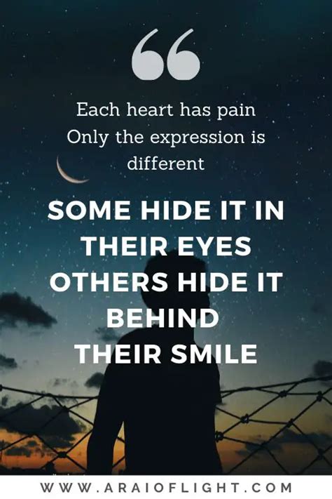 hiding pain behind a smile.